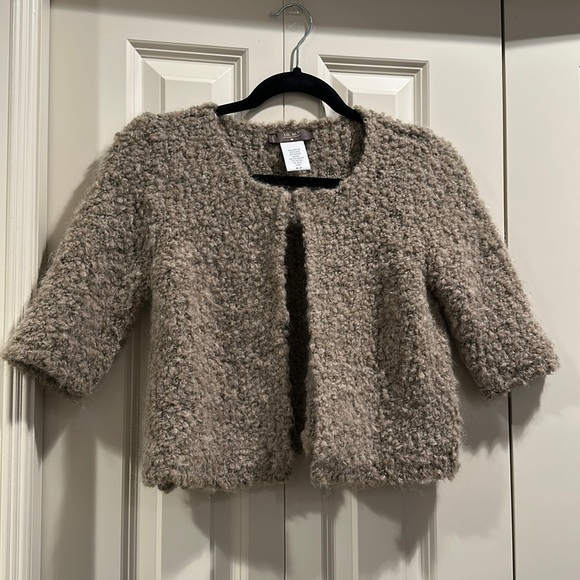 LO. RI. Sweater Made in Italy cropped style bolero shrug open front - Picture 1 of 12